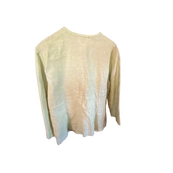 Vintage Talbots Irish Linen Light Green Button up Blouse Size Women's 20 Lagenlo - Picture 4 of 4